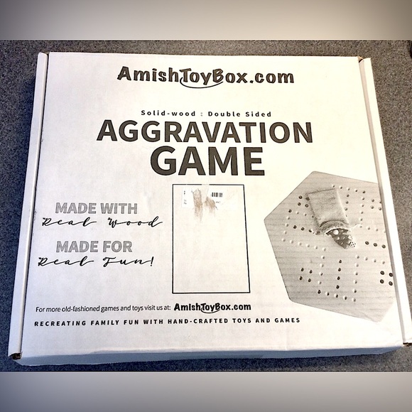 Amish-Toy-Box Other - Amish Toy Box Maple Wood 16" Aggravation Board Game, Double-Sided ~ Complete